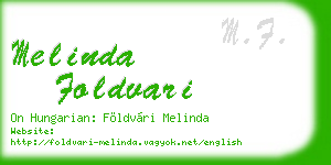 melinda foldvari business card